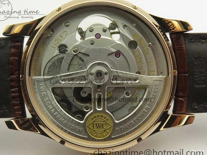 MIROTIME 0113 Portuguese Tourbillon IW5463 RG ZF Best Edition White Dial on Brown Leather Strap Stylish 7174